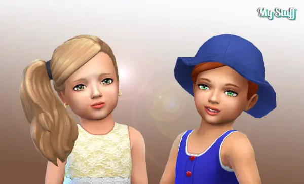 Mystufforigin: Side Ponytail for Toddlers for Sims 4