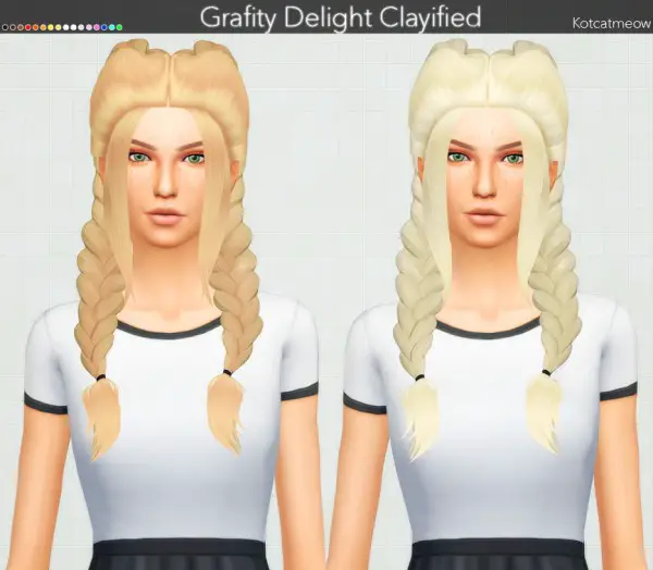 Kot Cat: Grafity Delight Hair Clayified for Sims 4