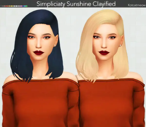 Kot Cat: Simpliciaty`s Sunshine Hair Clayified for Sims 4
