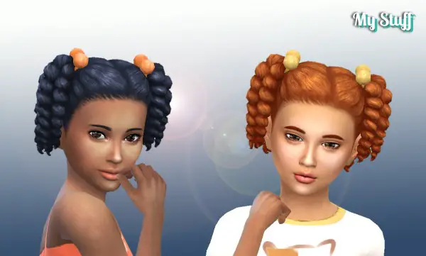  Mystufforigin: Twist tail hair retextured for Sims 4