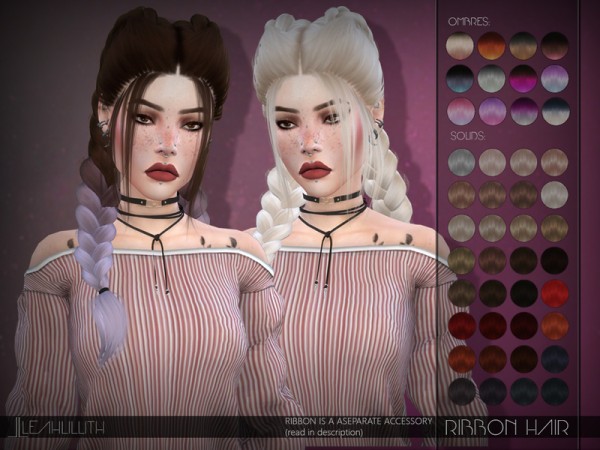 The Sims Resource: Ribbon Hair by Leah Lillith for Sims 4