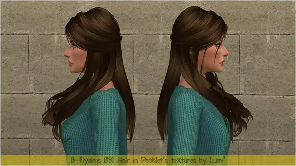 Mertiuza: Butterfly`s 091 hair retextured for Sims 4