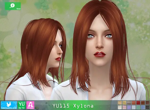 NewSea: YU115 Xylona hair for Sims 4