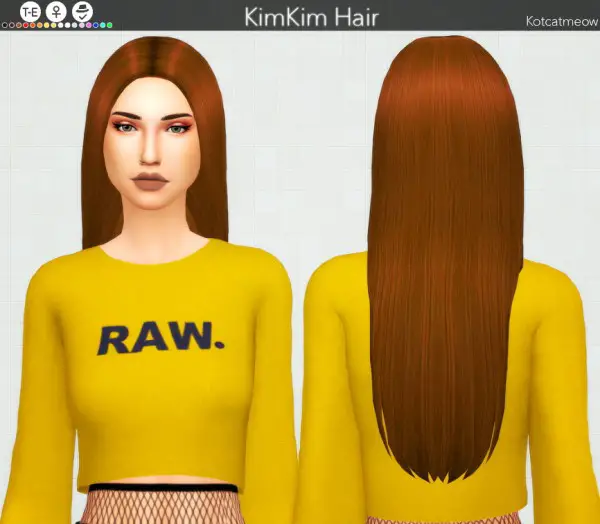 Kot Cat: KimKim hair retextured for Sims 4