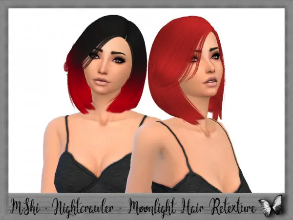 The Sims Resource: Nightcrawler`s Moonlight Hair Retextured by mikerashi for Sims 4