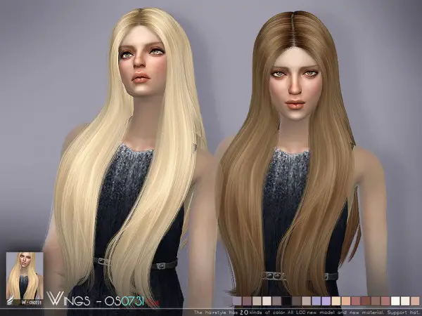The Sims Resource: WINGS OS0731 hair for Sims 4
