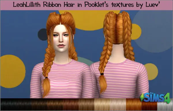Mertiuza: Leahlillith`s Ribbon hair retextured for Sims 4