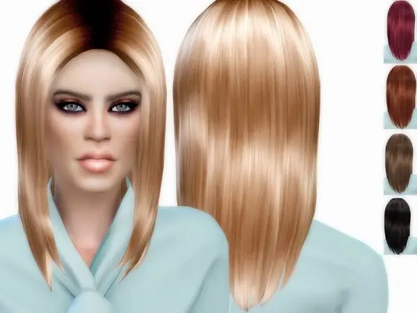 The Sims Resource: Veron Long Bob hair retextured by ZitaRossouw for Sims 4