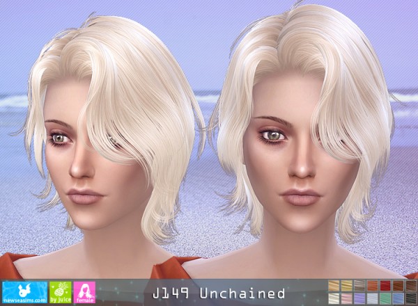 NewSea: J149 Unchained hair for her for Sims 4