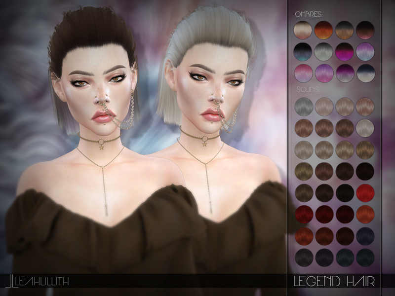 The Sims Resource: Legend Hair by LeahLillith ~ Sims 4 Hairs