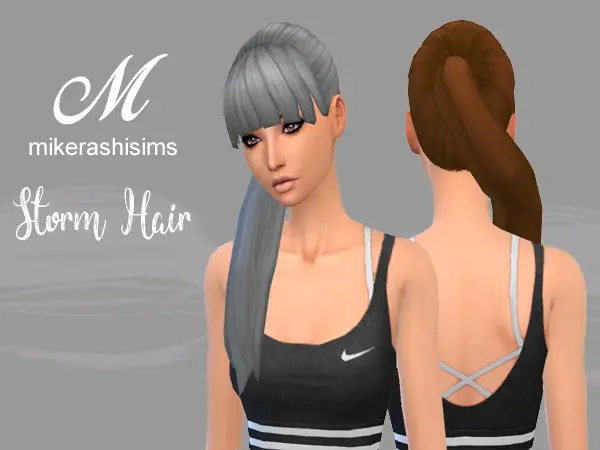 Mikerashi: Storm hair retextured for Sims 4