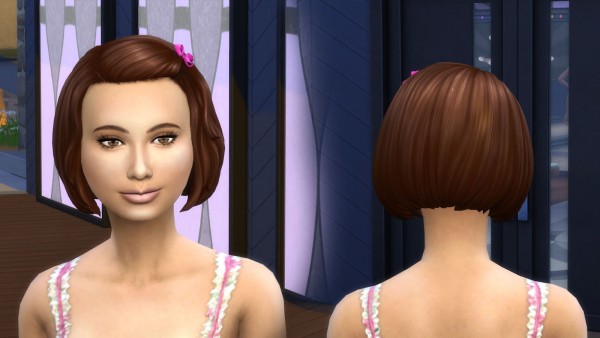 Mystufforigin: Bob Bow Hair retextured for Sims 4