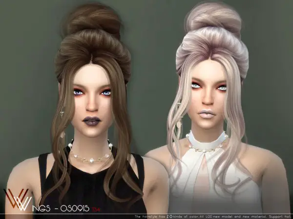 The Sims Resource: WINGS OS0915 hair for Sims 4