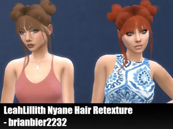 The Sims Resource: LeahLillith`s Nyane Hair Retextured by brian.bier for Sims 4