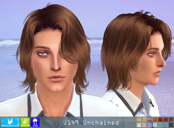 NewSea: J149 Unchained hair for Sims 4