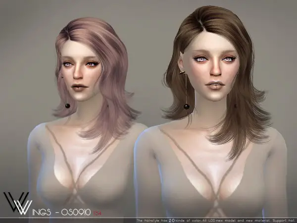 The Sims Resource: WINGS OS0910 hair for Sims 4
