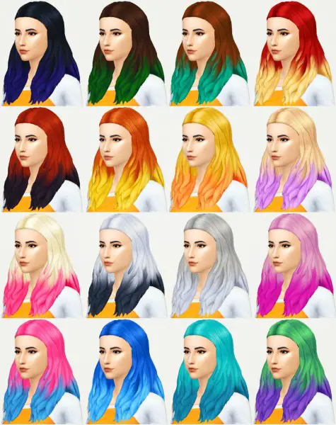 Kot Cat: Angela hair recolored for Sims 4