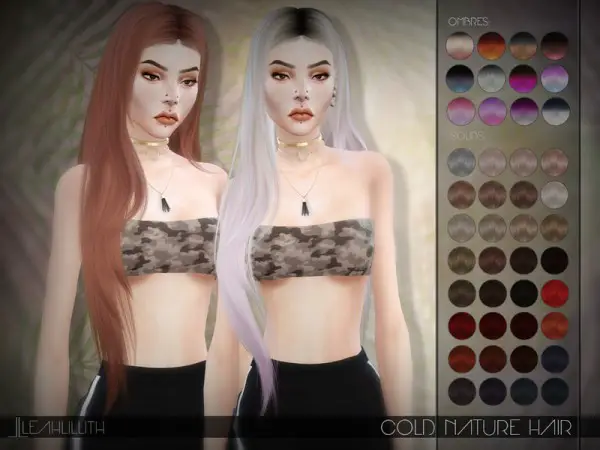 The Sims Resource: Cold Nature Hair by LeahLillith for Sims 4
