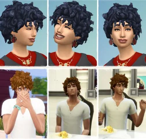Birksches sims blog: More Tight Curls hair for him and her for Sims 4