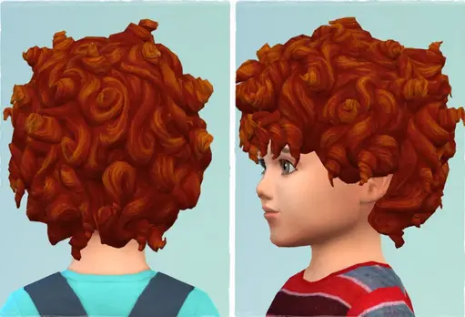 Birksches sims blog: Toddler More Tight Curls hair retextured for Sims 4