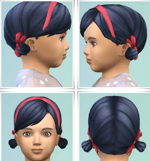 Birksches sims blog: Low Bun with Band hair for Sims 4
