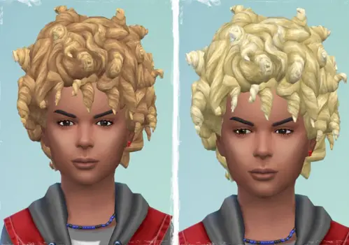 Birksches sims blog: Many Tight Curls hair for Sims 4
