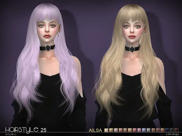 The Sims Resource: Ailsa N25 hair by S Club for Sims 4