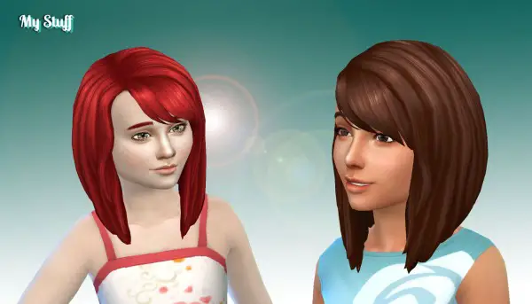 Mystufforigin: Ellie Hair retextured for girls for Sims 4