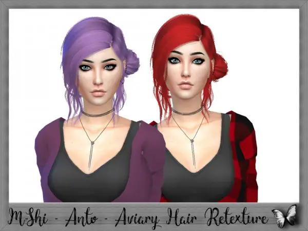 The Sims Resource: Anto`s Aviary hair retextured by mikerashi for Sims 4