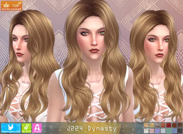 NewSea: J224 Dynasty hair for Sims 4