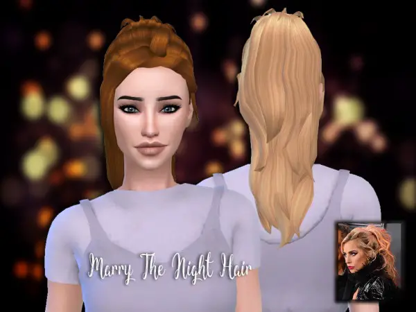 Mikerashi: Marry The Night Hair for Sims 4