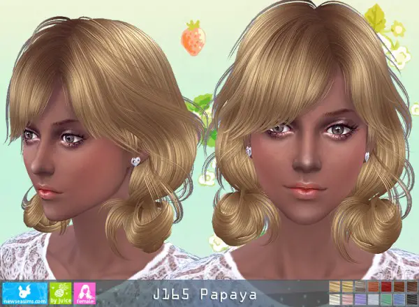 NewSea: J165 Papaya hair for Sims 4