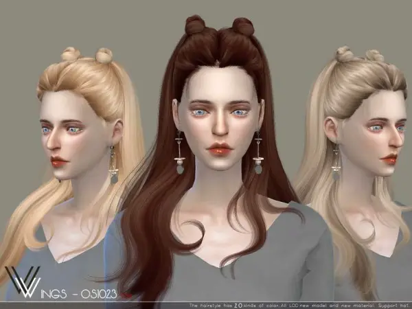 The Sims Resource: WINGS OS1023 hair for Sims 4