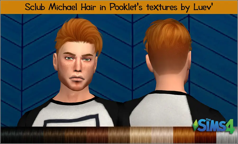 Mertiuza: Sclub`s Michael-n2 Hair Retextured - Sims 4 Hairs