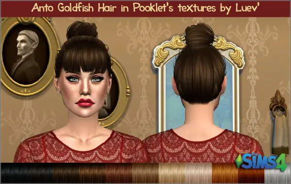 Mertiuza: Anto`s Goldfish hair retextured for Sims 4