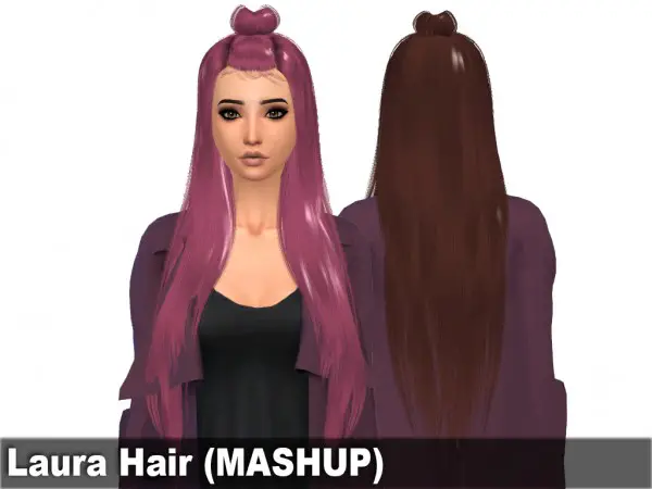 Mikerashi: Laura hair mashup for Sims 4