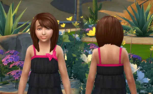 Mystufforigin: Ellie Hair retextured for girls for Sims 4