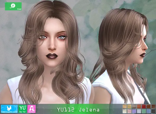 NewSea: Yu 122 Jelena hair for Sims 4
