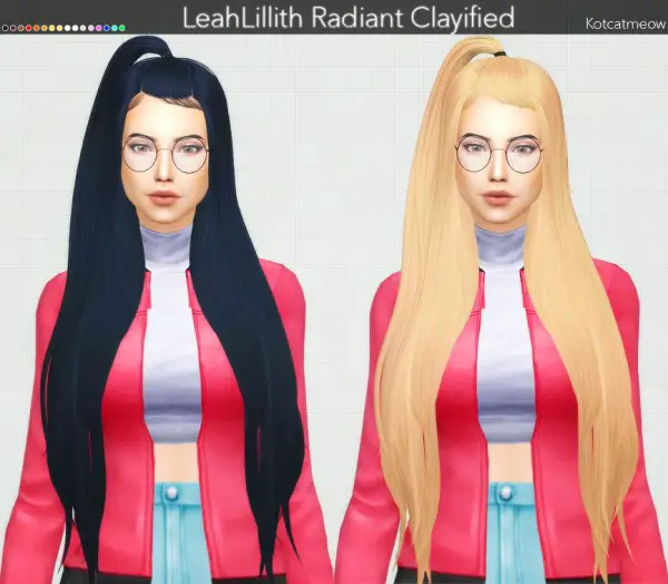 Kot Cat: Leahlillith`s Radiant Hair Clayified for Sims 4