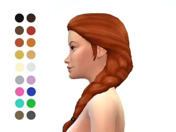 The Sims Resource: Braided Pigtails hair retextured by ladyfancyfeast for Sims 4