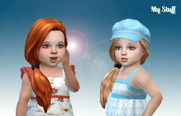 Mystufforigin: Side Pony Hairstyle for Toddlers for Sims 4