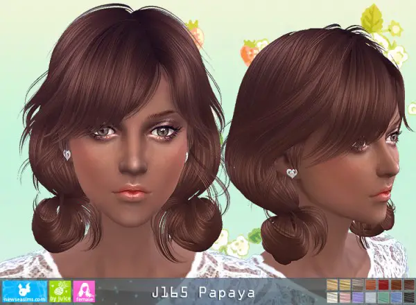 NewSea: J165 Papaya hair for Sims 4
