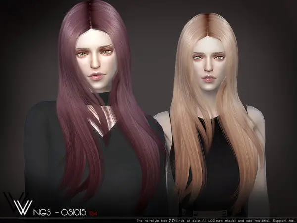 The Sims Resource: WINGS OS1015 hair for Sims 4
