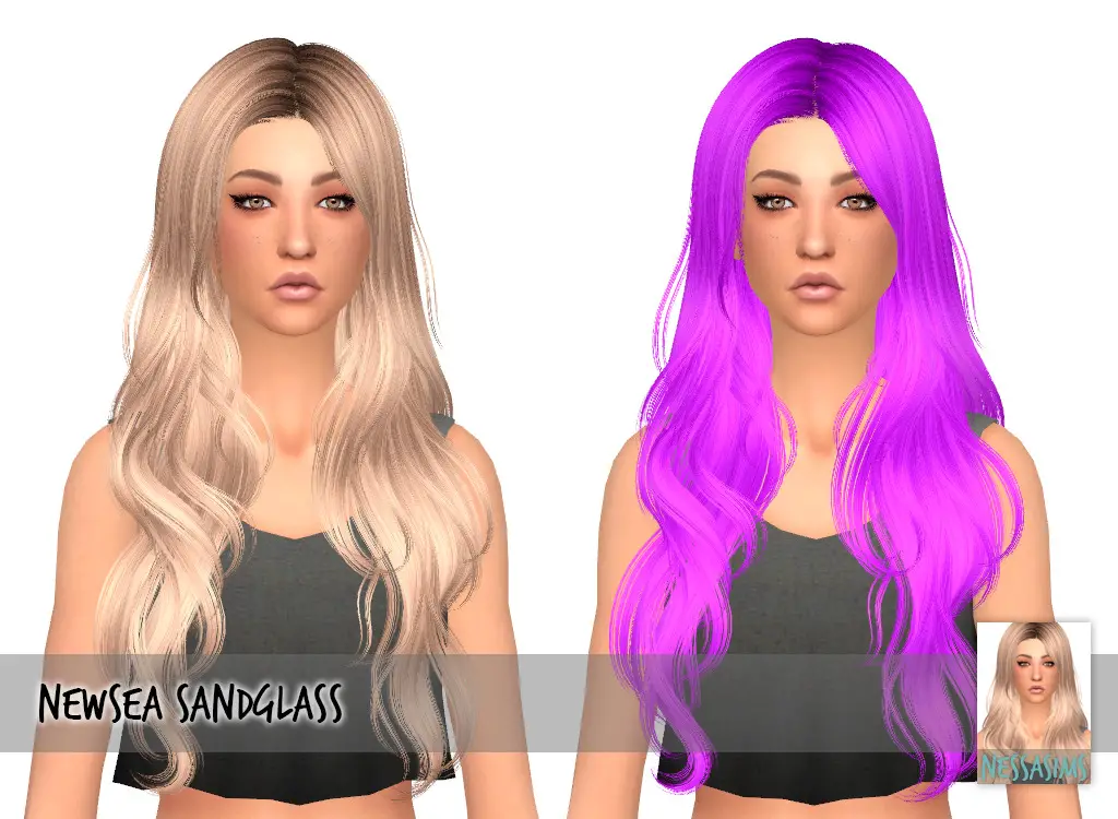 Sims 4 Hairs ~ Nessa sims: Newsea`s Sandglass hair retextured