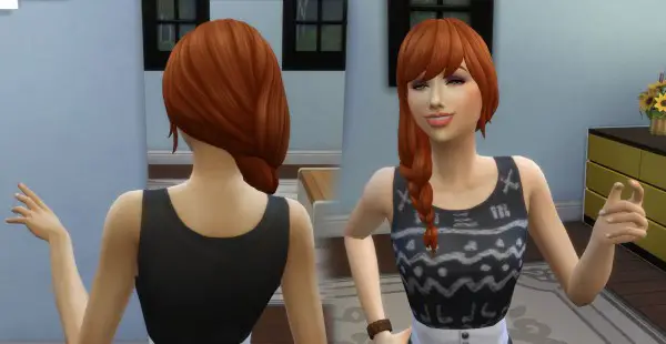 Mystufforigin: Braid Fishtail Side hair retextured for Sims 4
