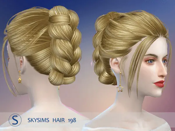 Butterflysims: Hair 198 by Skysims for Sims 4