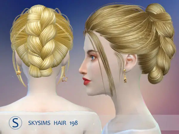 Butterflysims: Hair 198 by Skysims for Sims 4