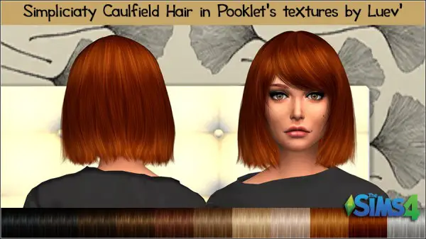 Mertiuza: Simpliciaty`s Caulfield hair retextured for Sims 4