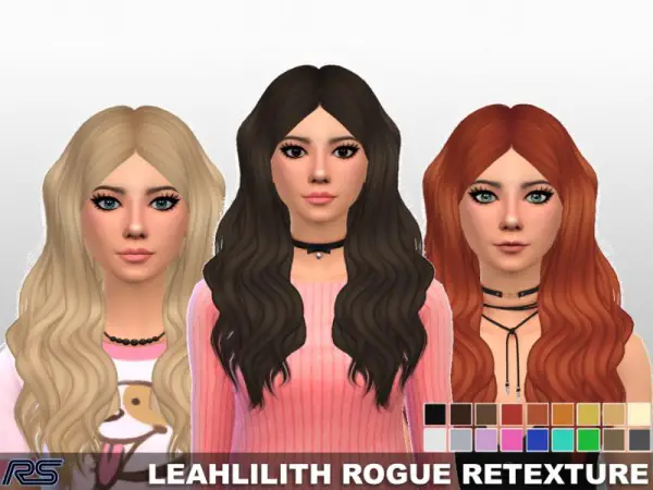 The Sims Resource: LeahLilith`s Rogue hair retextured by [RS] Studio for Sims 4