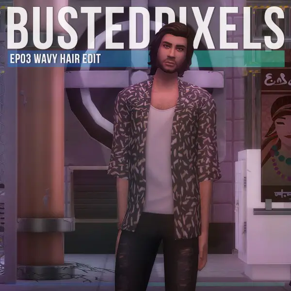 Busted Pixels: Wavy Hair Edit for Sims 4